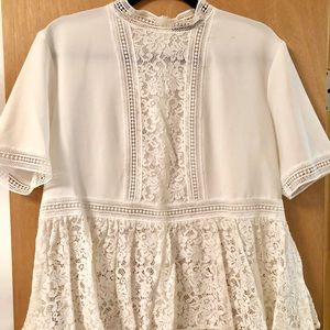 Zara white short sleeve blouse